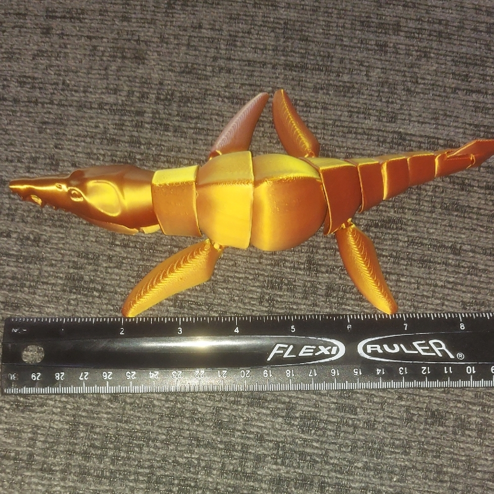 Gold Mosasaurs  3D Printed Toy